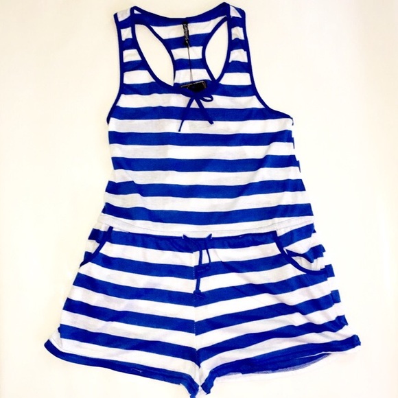 Pants - 🆕 Blue Striped romper