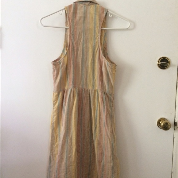 Linen striped button up dress - Picture 2 of 4