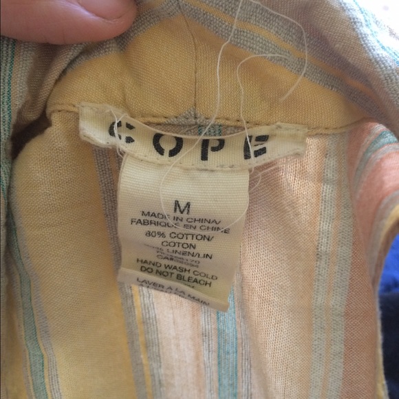 Linen striped button up dress - Picture 4 of 4