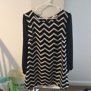 Specklers black and white stripe dress size L