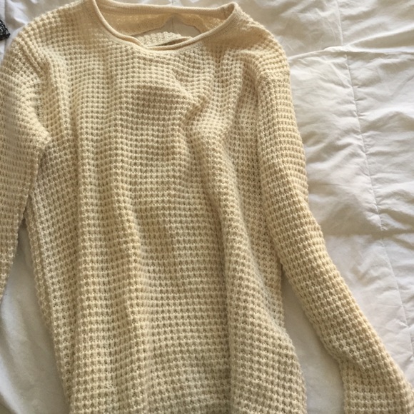 Cream knitted cut out sweater.