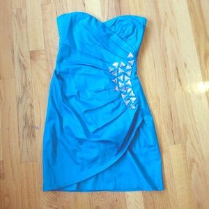 Strapless Teal Lipsy Dress
