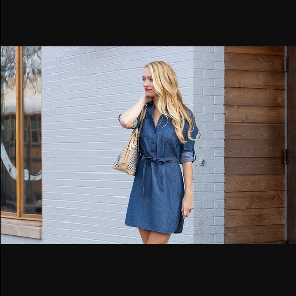 Dot print shirt dress