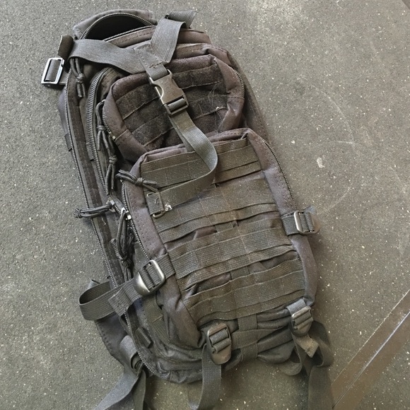 Black tactical back pack. Crossfit