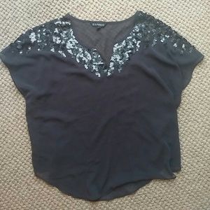 Pretty gray express sequence blouse