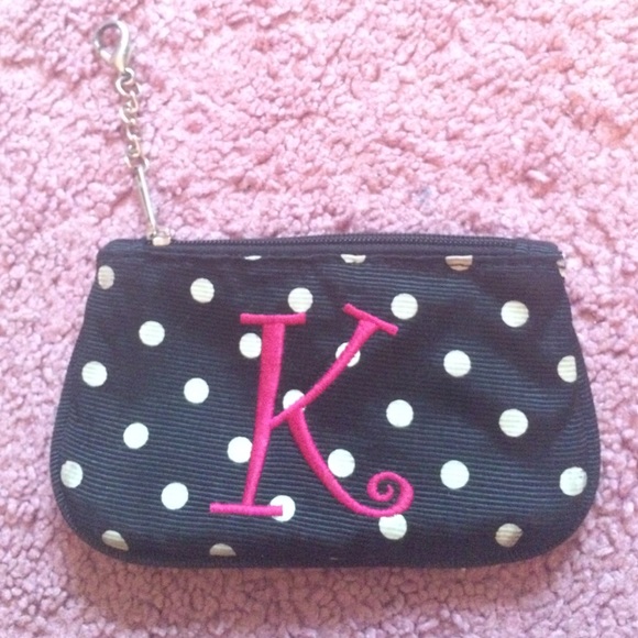 "K" initial coin purse with ID slot