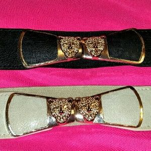 Black & Cream Stretch Belts with Cougar Face  (2)