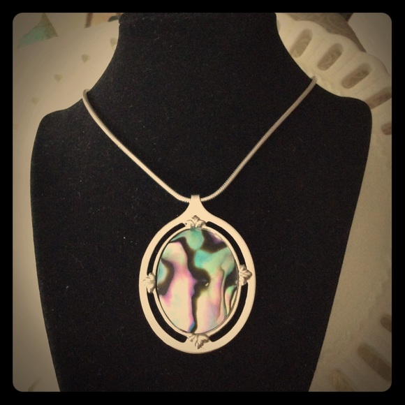 Whiting Davis Abalone Pendent necklace