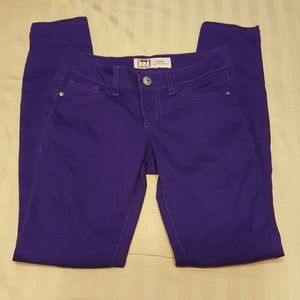 LEI Ashley stretch bright purple skinny jeans sz 1
