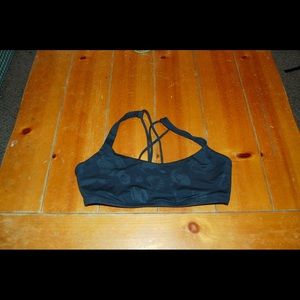 Lululemon Free To Be bra, floral black bra size 8