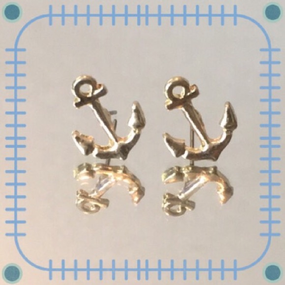 NEW Small Gold Anchor Earrings