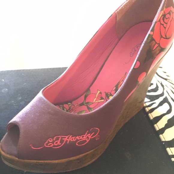 Peep toe wedge heels