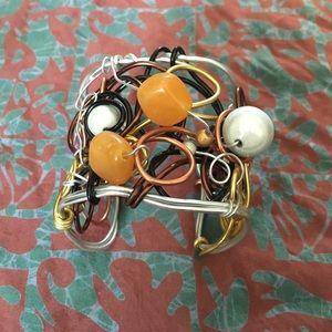 Handmade wire and stones bracelet.