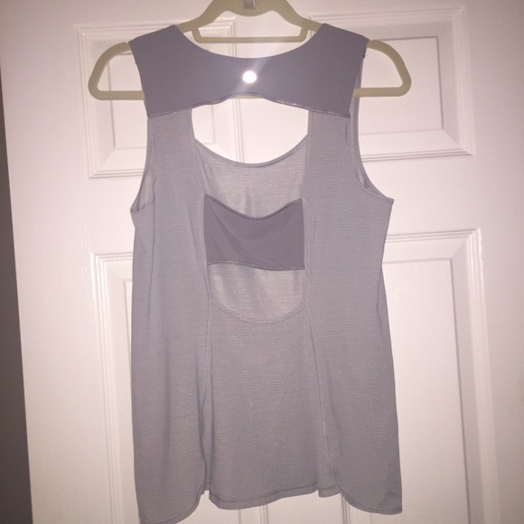 LULULEMON :: Open Back Tank Gray/Silver Stripes