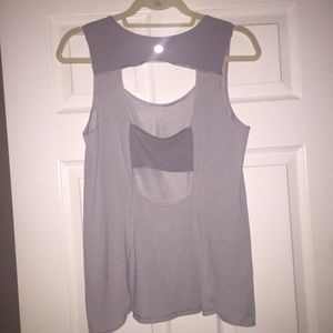 LULULEMON :: Open Back Tank Gray/Silver Stripes