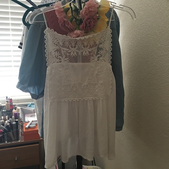 high neck lace tunic