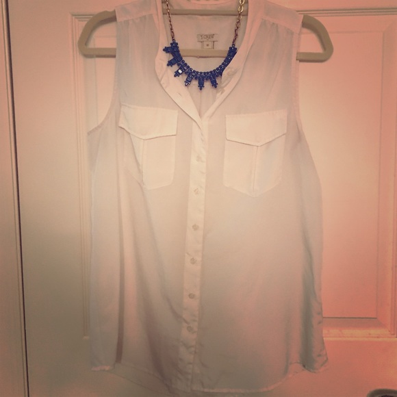 Classic White J. Crew Button Down, Size 10