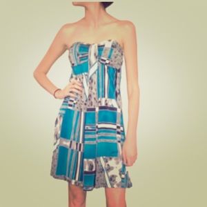 Multiple bluish abstract tube sundress