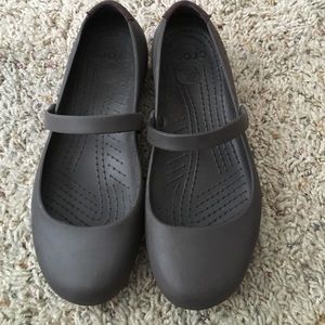 Brown croc Mary Janes