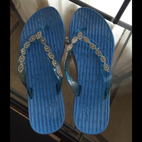 Blue flip flops