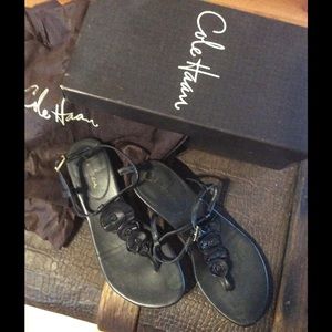 Cole Haan black thong sandals