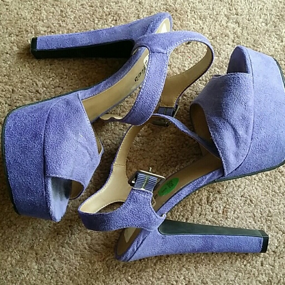 Candies Shoes - SOLD  dark lavender  thick sandals by Candies