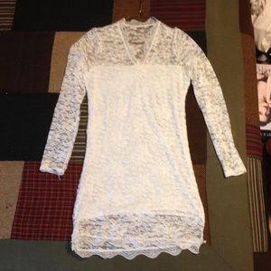 White lace mini dress