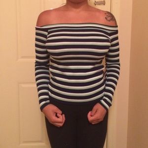 Stripped off the shoulder top from H&M