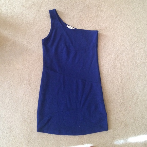 Blue off shoulder dress