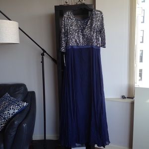 NWT Kay Unger Navy Dress size 14