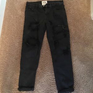 Black ripped jeans