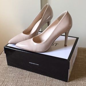 EUC | Nude Patent Pointed Toe Pumps