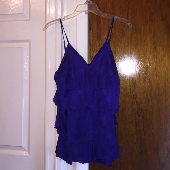 BCBG purple ruffle top