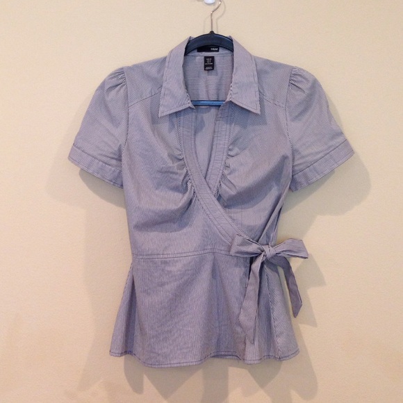 H&M Pin Stripe Wrap Shirt