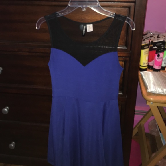 Blue dress with mesh