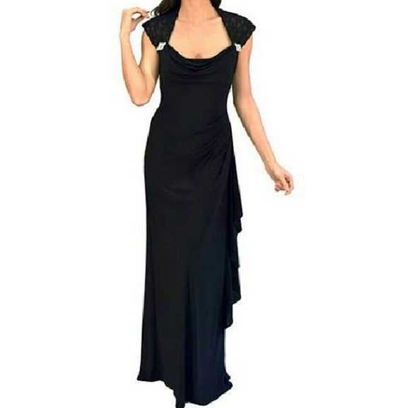 R&M Richards shoulder lace gown