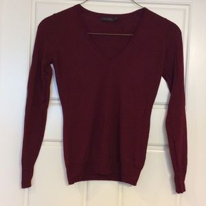 Dark Red V-Neck Sweater from The Limited, size S