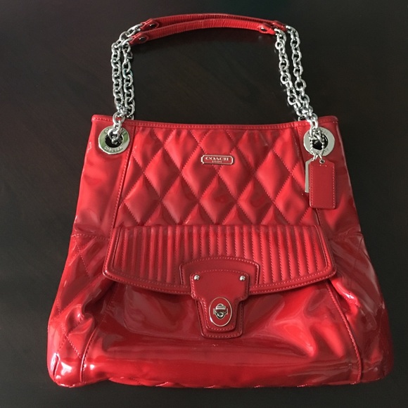 Coach Handbags - Coach red patent leather handbag