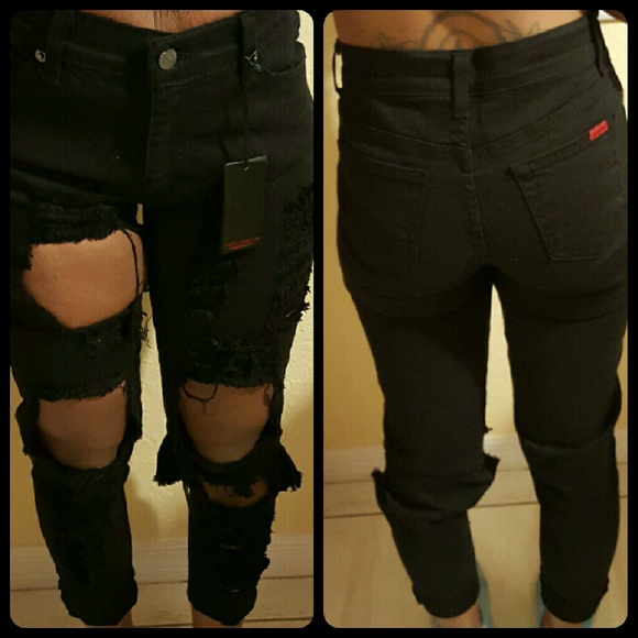 1 left.final price . Gjg demin black Jean rippled - Picture 2 of 3