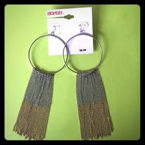 Bongo Silver & Gold Tassle Earrings