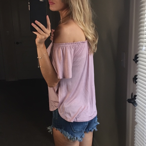 •Last One•-Blush Off Shoulder Blouse- - Picture 4 of 4