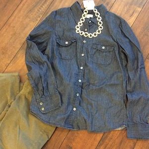 Chambray Button Up J. Crew shirt size 4
