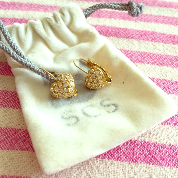 Swarovski Crystal heart earrings