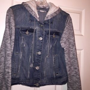 Hooded denim jacket