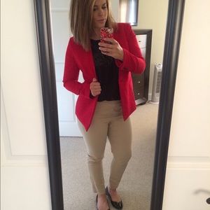 Light tan straight leg ankle pants