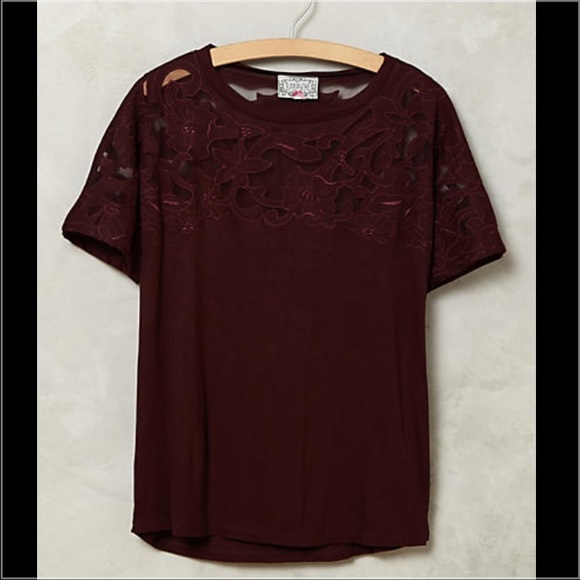 Anthropologie Tops - Final Leaving closet 7-18 Anthropologie Cutout Tee
