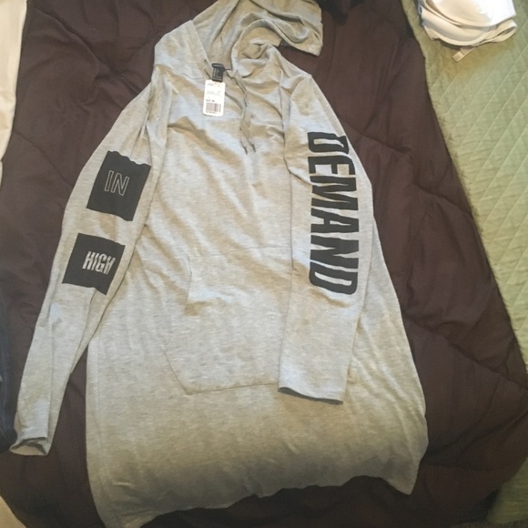 Hoodie shirt dress (In High Demand on sleeve)