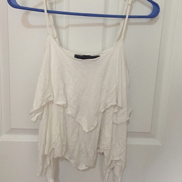white layered spaghetti tank