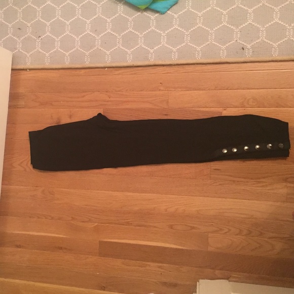 Footless black leggings w/ silver studs on leg