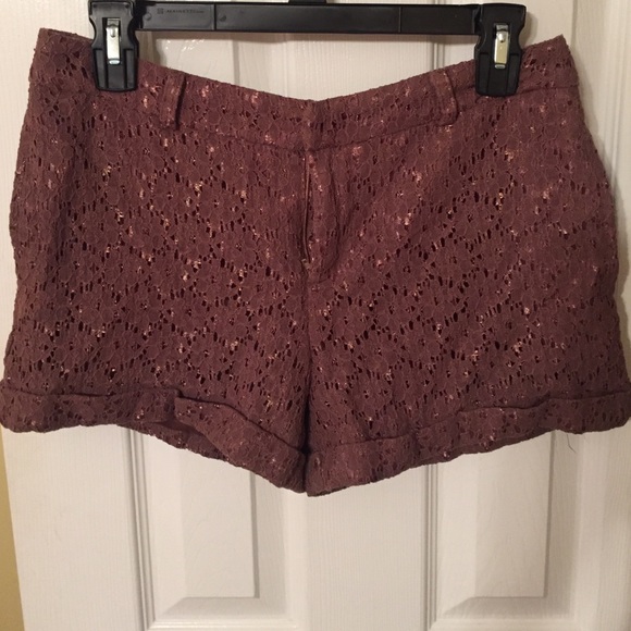 Brown lace shorts